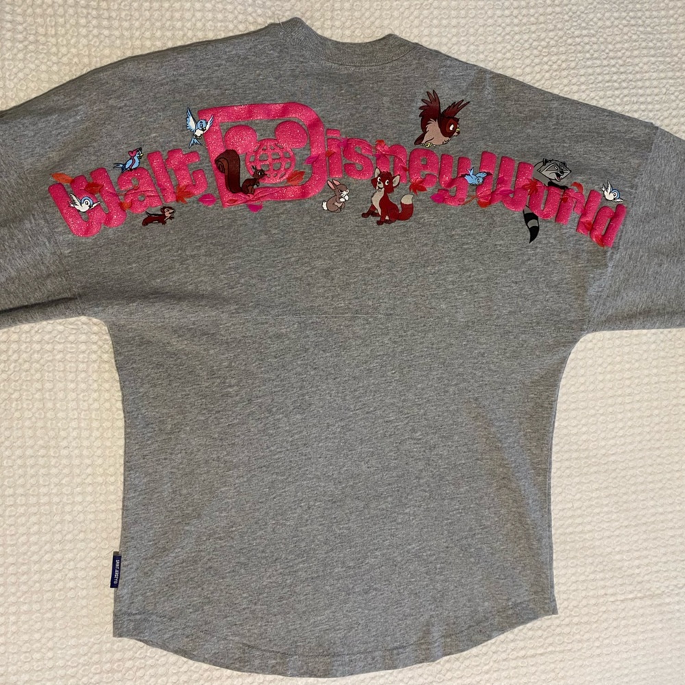 Walt Disney World Critters Spirit Jersey Women’s XS Gray Animals Pink Glitter